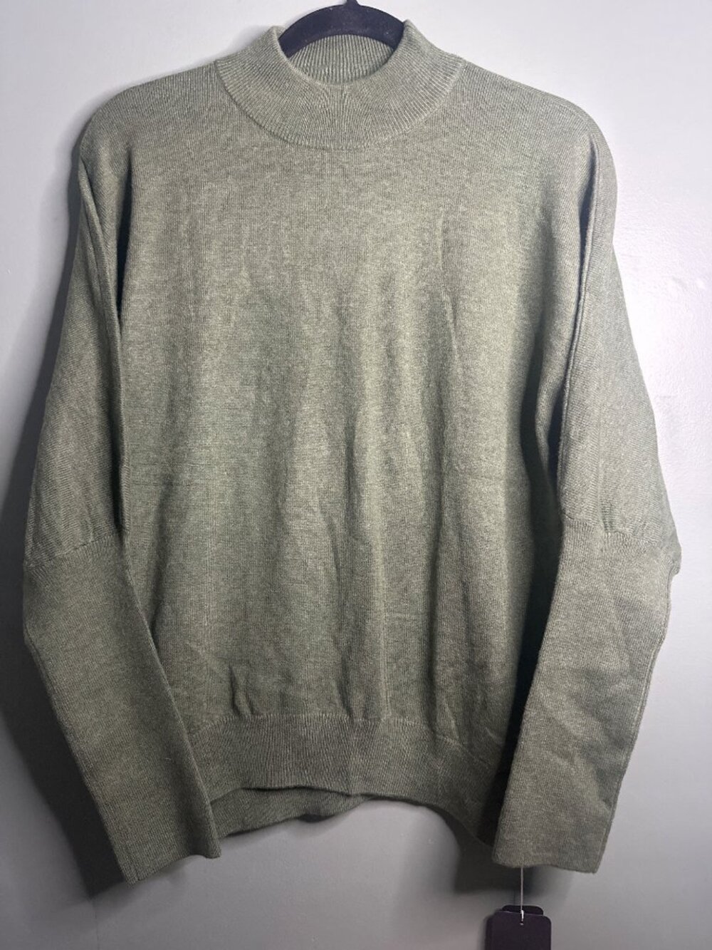 NWT Ciovkis XL Merino Wool Blend Sweater Sage Green Dolman sleeves Quiet Luxury